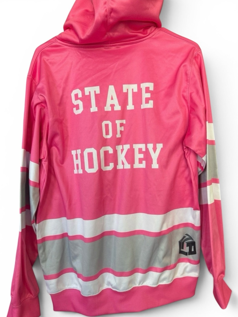 State of Hockey Women's Pink Performance Hoodie - Picture 5 of 8